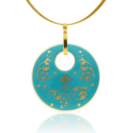 Barokk Mentazöld Finomporcelán Medál