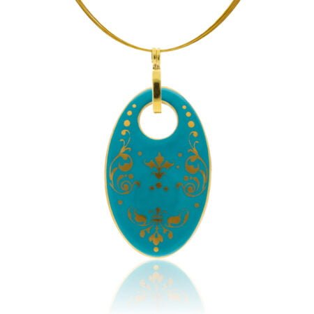 Barokk Mentazöld Finomporcelán Ovál Medál