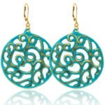 Aero Mentazöld&Arany finomporcelán Fülbevaló (60mm)