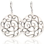 Aero Fehér&Platina Finomporcelán Fülbevaló (60 mm)