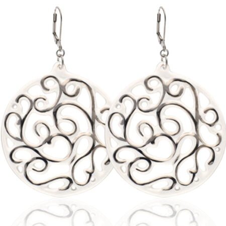 Aero Fehér&Platina Finomporcelán Fülbevaló (60 mm)