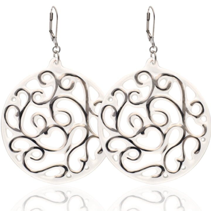 Aero Fehér&Platina Finomporcelán Fülbevaló (60 mm) Aero Fehér&Platina Finomporcelán Fülbevaló (60 mm)