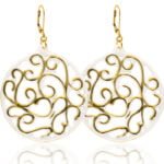 Aero Fehér&Arany Finomporcelán Fülbevaló (60mm)