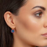 Sivatag Aranya Finomporcelán Pink-Kék Kapcsos Fülbevaló