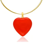 Piros Finomporcelán Szív medál