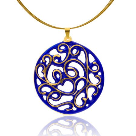 Aero Királykék&Arany Finomporcelán Medál (60mm)