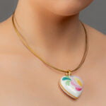 Pink Matyó Finomporcelán Szív Medál