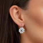 Nefelejcs Finomporcelán Platina Fülbevaló Akasztós