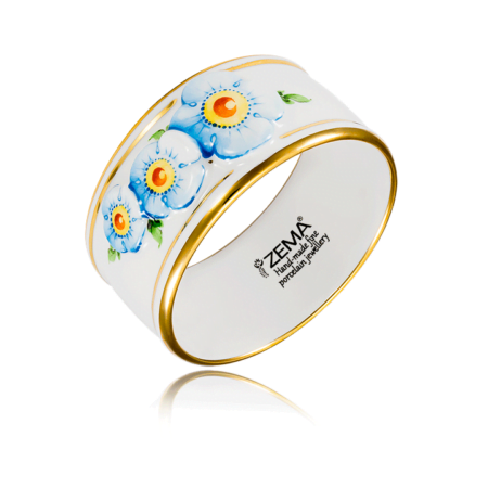 Nefelejcs Finomporcelán Széles Karperec