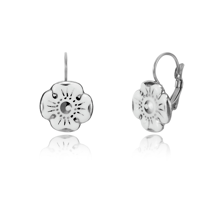 Nefelejcs Finomporcelán Platina Fülbevaló Akasztós Nefelejcs Finomporcelán Platina Fülbevaló Akasztós