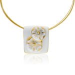 Nefelejcs Finomporcelán Arany Medál Dupla Virággal