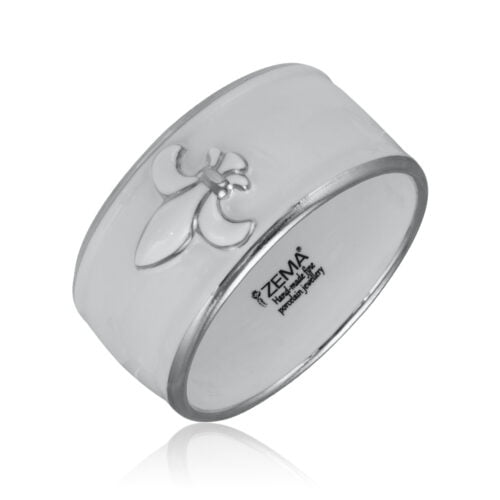 ZEMA Királyliliom Fehér&Platina Finomporcelán Széles Karperec