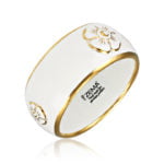 ZEMA Nefelejcs Fehér&Arany Finomporcelán Széles Karperec