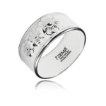 Nefelejcs Fehér&Platina Finomporcelán Széles Karperec