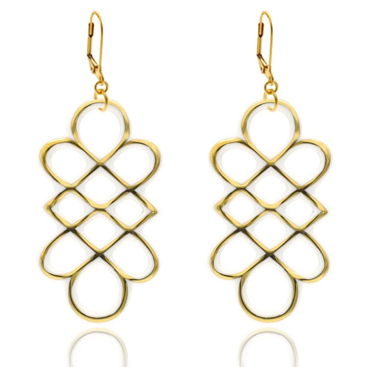 Aero Fehér&Arany Finomporcelán Fülbevaló Hosszúkás Aero Fehér&Arany Finomporcelán Fülbevaló Hosszúkás