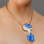 Sárközi Kék Finomporcelán Dupla Medál