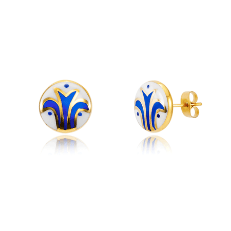 Sárközi Kék Finomporcelán Fülbevaló