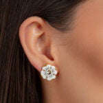 Nefelejcs Finomporcelán Arany Fülbevaló