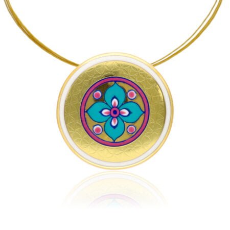 Sivatag Aranya Finomporcelán Pink-Kék Kerek Medál