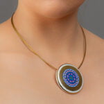 Sivatag Aranya Finomporcelán Mandala Kerek Nagy Medál