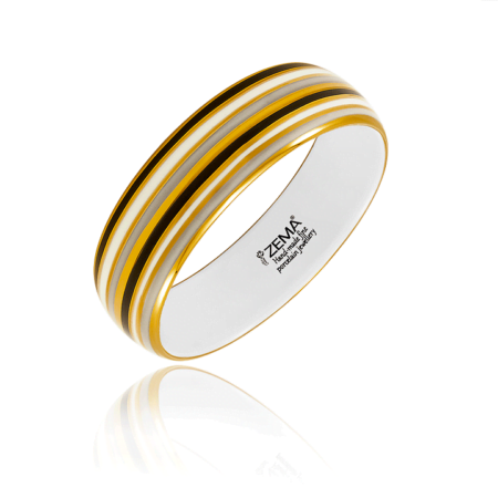 Čierno-šedo-zlatý náramok z jemného porcelánu Candy