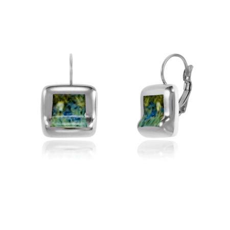 Van Gogh jemné porcelánové platinové visiace náušnice