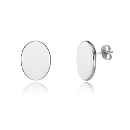 Minimalista Platina Ovális Finomporcelán Fülbevaló