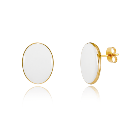 Minimalista Arany Ovális Finomporcelán Fülbevaló