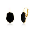 Minimalista Arany&Fekete Ovális Fülbevaló