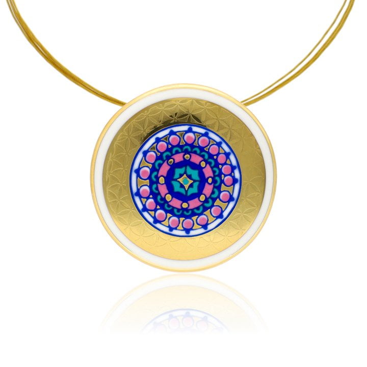 Sivatag Aranya Finomporcelán Mandala Kerek Nagy Medál Sivatag Aranya Finomporcelán Mandala Kerek Nagy Medál