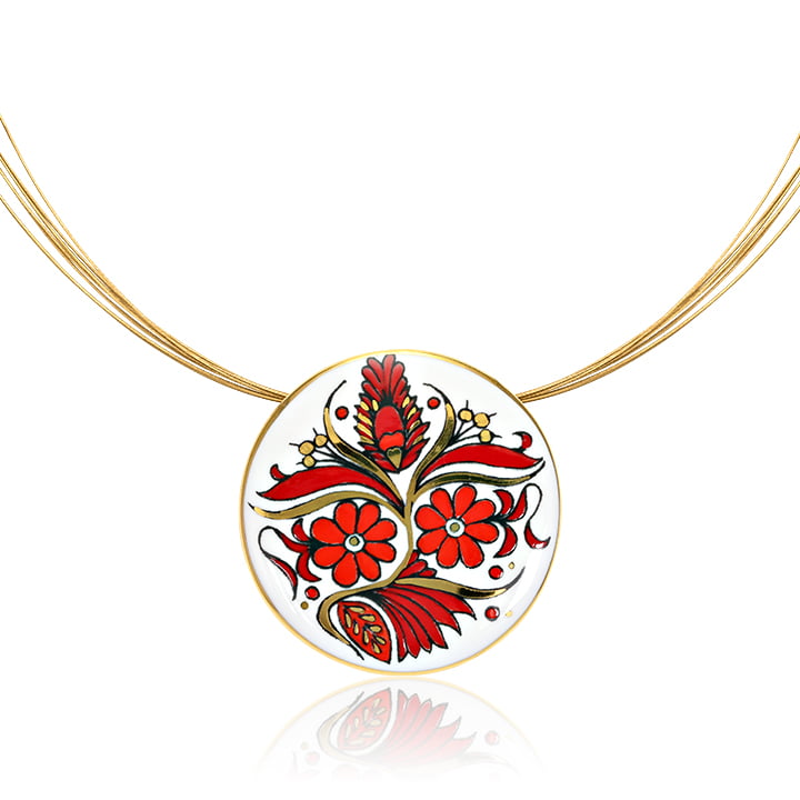 Palóc Piros Finomporcelán Medál (Kerek) Palóc Piros Finomporcelán Medál (Kerek)