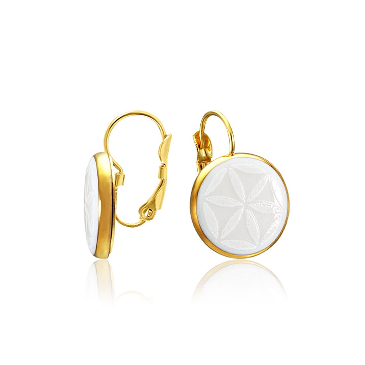 Minimal Fehér&Arany Kerek Finomporcelán Fülbevaló Patentos Minimal Fehér&Arany Kerek Finomporcelán Fülbevaló Patentos