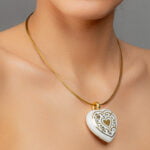 Áttört Arany Finomporcelán Barokk Szív medál