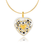 Áttört Arany Finomporcelán Barokk Szív medál