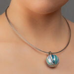 Cukorka Finomporcelán Kék&Menta&Platina Medál (Kicsi)