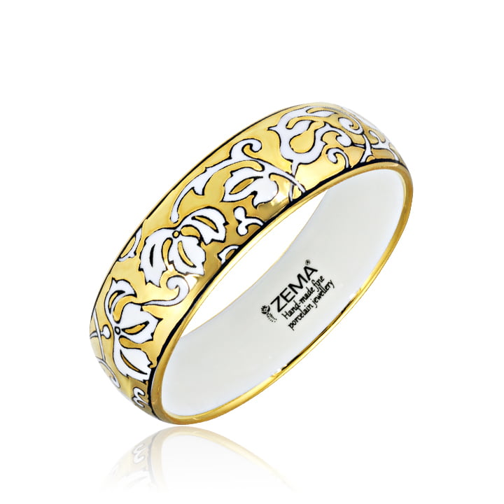 Barokk Arany Szőlőleveles Finomporcelán Karperec Barokk Arany Szőlőleveles Finomporcelán Karperec