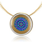 Sivatag Aranya Finomporcelán Kék Mandala Kerek Nagy Medál