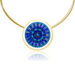 Sivatag Aranya Finomporcelán Kék Mandala Kerek Medál