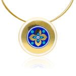 Sivatag Aranya Finomporcelán Kék Kerek Medál