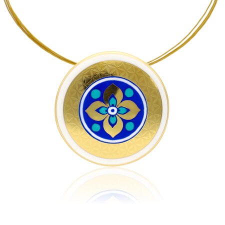 Sivatag Aranya Finomporcelán Kék Kerek Medál