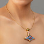 Riga Szecessziós Púder Virágos Medál