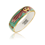 Riga Mentazöld Virágos Szecessziós Karperec