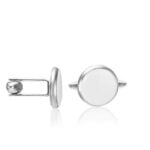 Minimálna biela a platinová okrúhla porcelánová manžeta bez vzoru