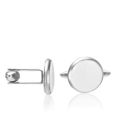 Minimálna biela a platinová okrúhla porcelánová manžeta bez vzoru