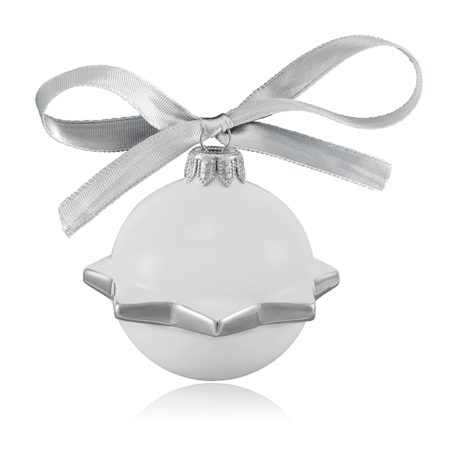 Finomporcelán Platinázott Gömb Karácsonyfadísz