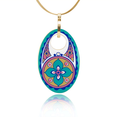 Sivatag Aranya Finomporcelán Pink-Kék Medál