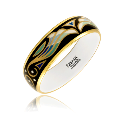 Art deco Kék Finomporcelán Széles Karperec