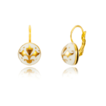 Barokk Fehér&Arany lencse Fülbevaló Kapcsos