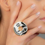 Sárközi Fehér&Fekete Finomporcelán Gyűrű Nagy