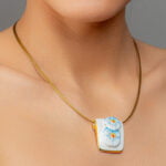 Nefelejcs Finomporcelán Medál Dupla Kék Virággal